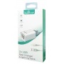 POWERTECH φορτιστής τοίχου PT-777, καλώδιο Lightning, 2x USB 2.1A, λευκό