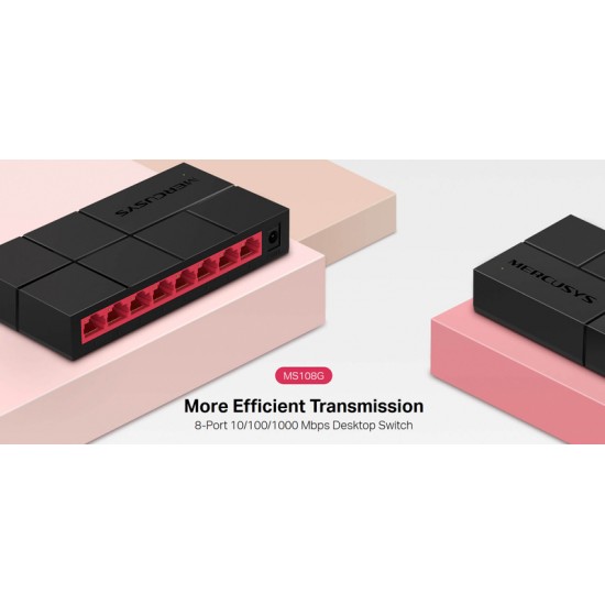 MERCUSYS Desktop Switch MS108G, 8x 10/100/1000 Mbps, V.2.40