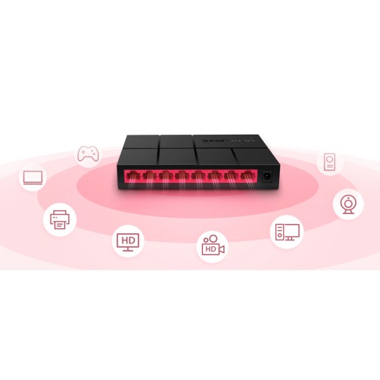 MERCUSYS Desktop Switch MS108G, 8x 10/100/1000 Mbps, V.2.40