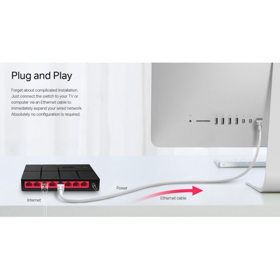 MERCUSYS Desktop Switch MS108G, 8x 10/100/1000 Mbps, V.2.40