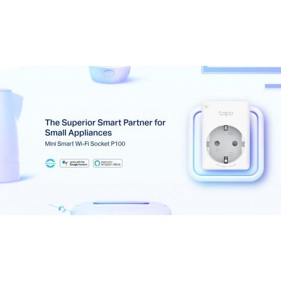 TP-LINK smart αντάπτορας ρεύματος TAPO-P100, Wi-Fi, ΒΤ, 4τμχ, Ver. 1.0