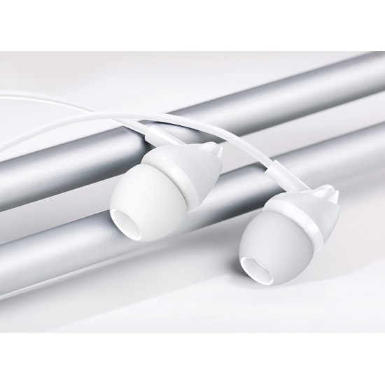 USAMS earphones με μικρόφωνο EP-39, 3.5mm σύνδεση, Φ10mm, 1.2m, λευκά