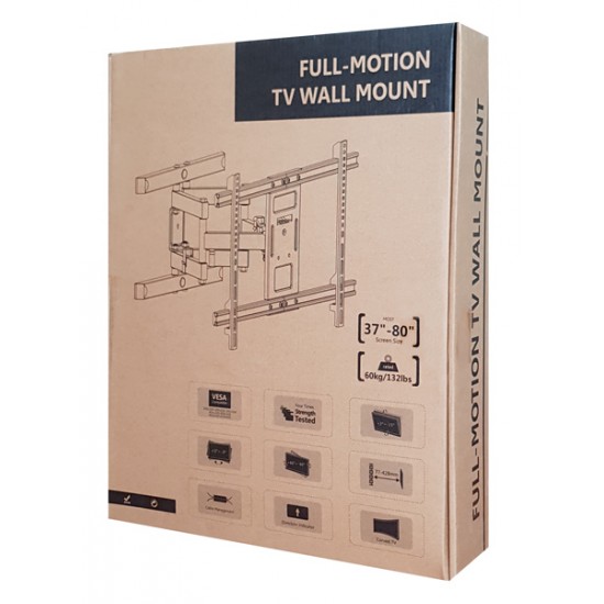 BRATECK επιτοίχια βάση τηλεόρασης LPA61-466, 37-80", έως 60kg, full motion