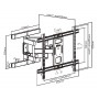 BRATECK επιτοίχια βάση τηλεόρασης LPA61-466, 37-80", έως 60kg, full motion