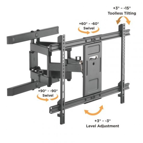 BRATECK επιτοίχια βάση τηλεόρασης LPA61-466, 37-80", έως 60kg, full motion