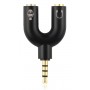 POWERTECH αντάπτορας 3.5mm σε 2x 3.5mm CAB-J043, μαύρο