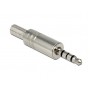 DELOCK Βύσμα 3.5mm Stereo, 4 pin, Bend Protection, metal, ασημί