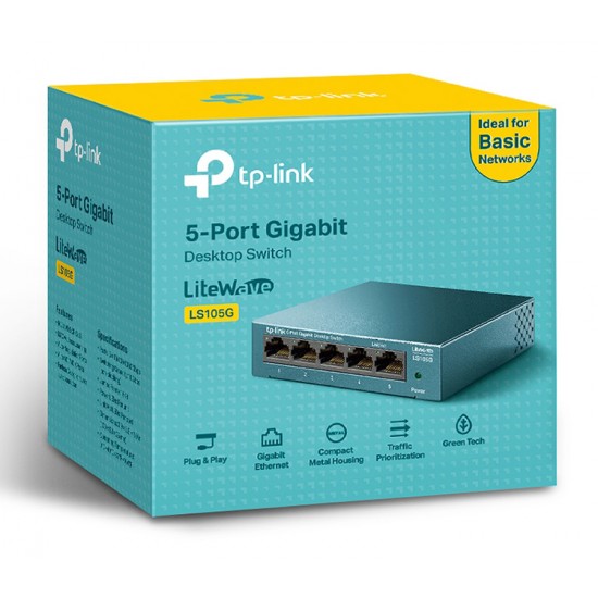 TP-LINK Desktop Switch LS105G, 5-port 10/100/1000Mbps, V.4.40