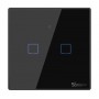 SONOFF smart διακόπτης ΤΧ-T3EU2C, αφής, Wi-Fi, διπλός, μαύρος