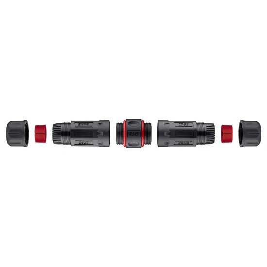 GOOBAY αδιάβροχος σύνδεσμος RJ45 Cat 6 79566, IP68, μαύρο