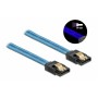 POWERTECH Καλώδιο SATA III 7pin CAB-W037, με UV επίστρωση, 0.7m, μπλε
