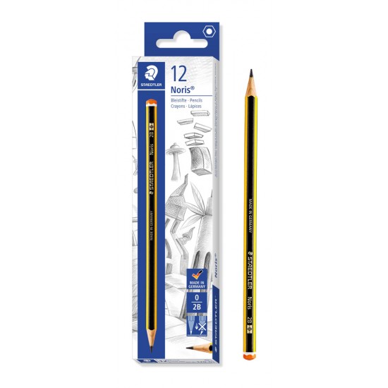 STAEDTLER ξύλινο μολύβι Noris 120-0, εξάγωνο, 2B0, 12τμχ