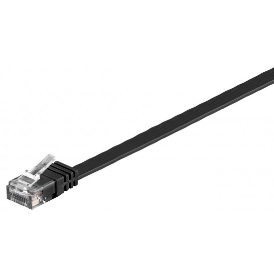 GOOBAY καλώδιο δικτύου 95385, CAT 6 U/UTP, flat, copper, 20m, μαύρο