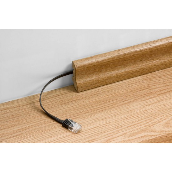 GOOBAY καλώδιο δικτύου 95385, CAT 6 U/UTP, flat, copper, 20m, μαύρο