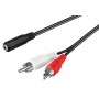 GOOBAY καλώδιο 3.5mm θηλυκό σε 2x RCA αρσενικό 50442, 1.4m, μαύρο