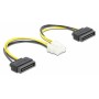 DELOCK καλώδιο EPS 8pin σε 2x SATA 15pin 83020, 15cm