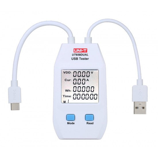 UNI-T USB συσκευή ελέγχου καλωδιώσεων UT658DUAL, Type A, Type C