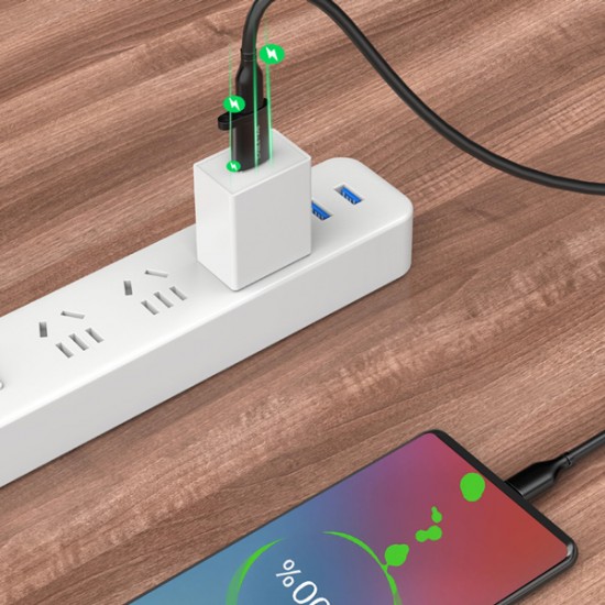 CABLETIME αντάπτορας USB-C σε USB CT-AMCF, 2.1A, 5Gbps, μαύρος