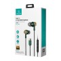 USAMS earphones με μικρόφωνο US-SJ482, USB-C, Φ10mm, 1.2m, πράσινα