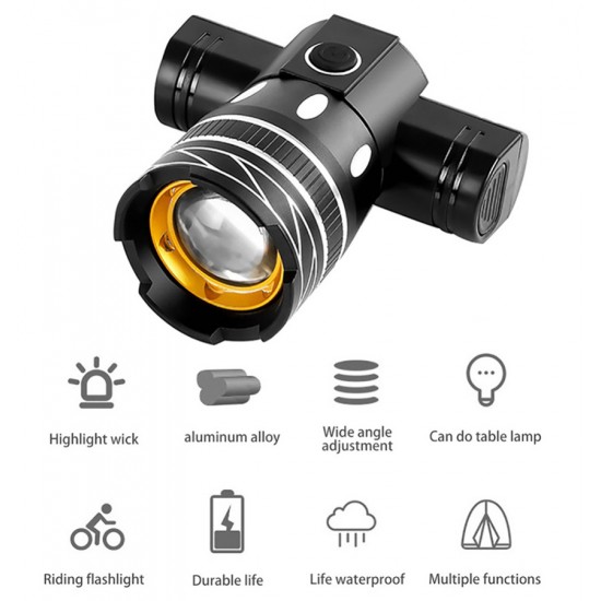 Εμπρόσθιο φως ποδηλάτου BIKE-0028, 1500LM, 300m, IPX-6, μαύρο