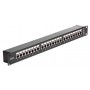 DELOCK patch panel 43295, 19"/1U, CAT 6, 24x coupler RJ45 ports, μαύρο