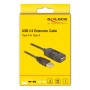 DELOCK καλώδιο USB 2.0 αρσενικό σε θηλυκό 82308, active, 5m, μαύρο