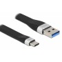 DELOCK καλώδιο USB 3.2 σε USB-C 85771, 3A, 5Gbps, FPC, 13.5cm, μαύρο