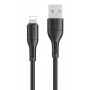 USAMS καλώδιο USB σε Lightning US-SJ500, 2A, 1m, μαύρο