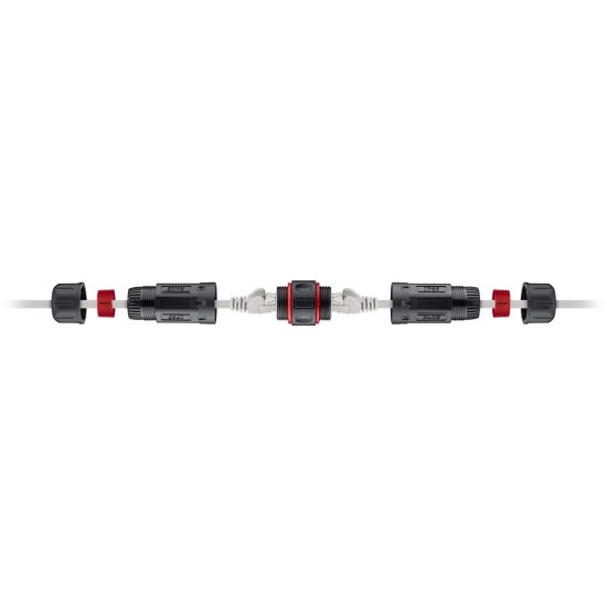 GOOBAY αδιάβροχος σύνδεσμος RJ45 Cat 6 79566, IP68, μαύρο