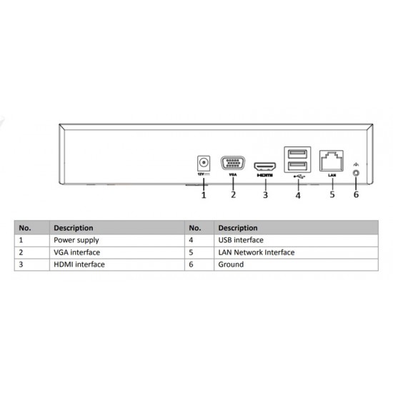 HIKVISION HIWATCH NVR καταγραφικό HWN-2104MH, H.265+, 4 κανάλια