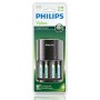 PHILIPS φορτιστής μπαταριών AA & AΑΑ NiMH SCB1450NB με 4x AAA, μαύρος