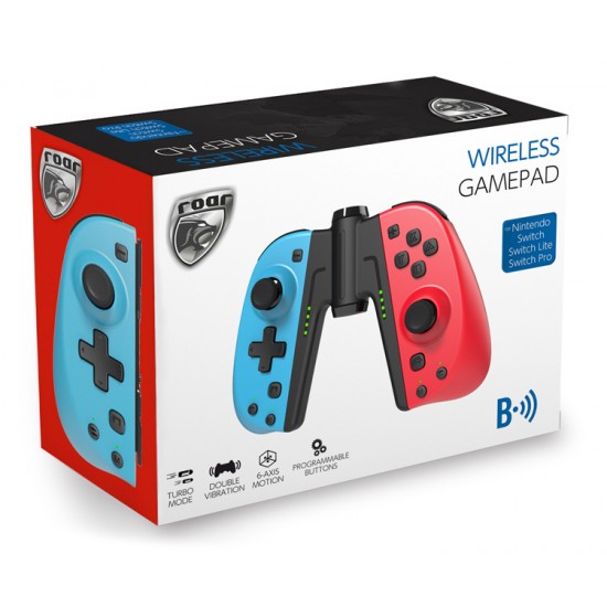 ROAR ασύρματο gamepad τύπου Joy-Con RR-0015 για Nintendo Switch, μπλε & κόκκινο