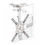 BRATECK βάση τηλεόρασης οροφής LCD-CM344, 23-55", έως 20kg