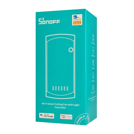 SONOFF smart διακόπτης ανεμιστήρα οροφής IFAN04 με RF χειριστήριο, Wi-Fi