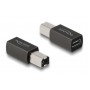 DELOCK αντάπτορας USB-C θηλυκό σε USB Type-B αρσενικό 65839, γκρι