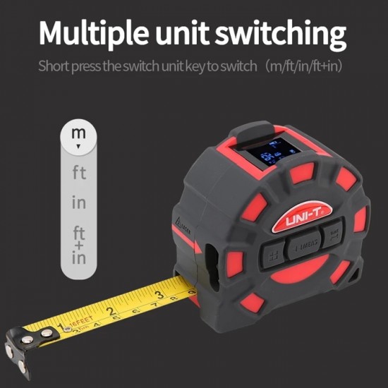 UNI-T ψηφιακό μέτρο laser LM60T, έως 60m, m/ft/in, με μετροταινία 5m