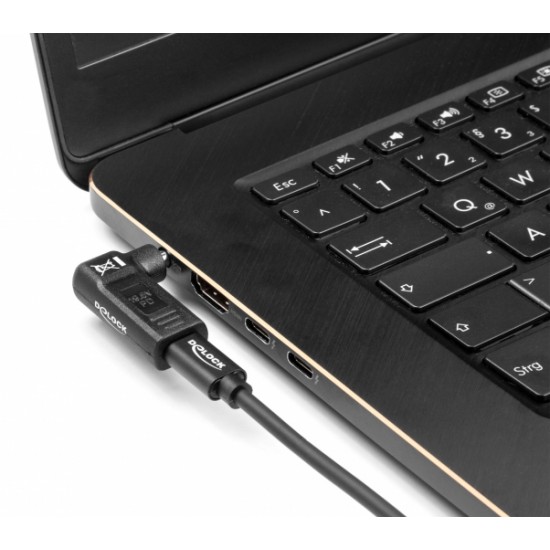 DELOCK αντάπτορας τροφοδοσίας laptop 60008, USB-C σε Dell 7.4x5mm, μαύρος