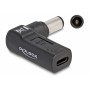DELOCK αντάπτορας τροφοδοσίας laptop 60008, USB-C σε Dell 7.4x5mm, μαύρος