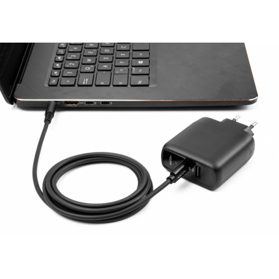 DELOCK καλώδιο τροφοδοσίας laptop 87974, USB-C σε Dell 4.5x3mm, 1.5m, μαύρο