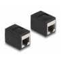 DELOCK αντάπτορας RJ45 θηλυκός 87796, Cat.6a, 8P/8C, μαύρος
