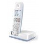 PHILIPS ασύρματο τηλέφωνο D2501S-34, με ελληνικό μενού, λευκό-μπλε