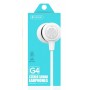 CELEBRAT earphones με μικρόφωνο G4, 3.5mm σύνδεση, Φ10mm, 1.2m, λευκό