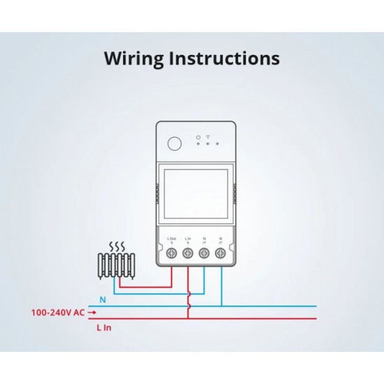 SONOFF smart διακόπτης παρακολούθησης ισχύος POWR320D, Wi-Fi, 20A