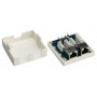 GOOBAY επιτοίχια πρίζα δικτύου 77635, 2 θύρες RJ45, CAT 6 STP, λευκή