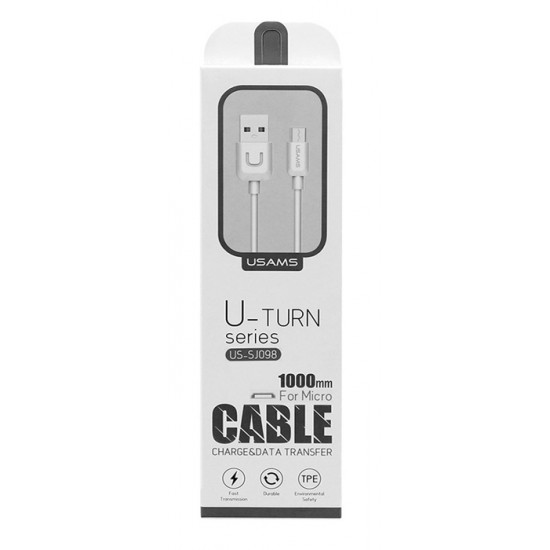 USAMS καλώδιο Micro USB σε USB US-SJ098, 10.5W, 1m, λευκό