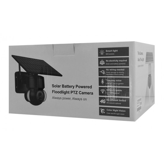 SECTEC smart ηλιακή κάμερα ST-S518M-3M με προβολείς, 3MP, Wi-Fi, PTZ