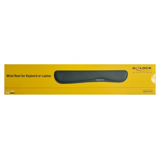 DELOCK στήριγμα καρπού για πληκτρολόγιο/laptop 12558, 20x85x465mm, μαύρο