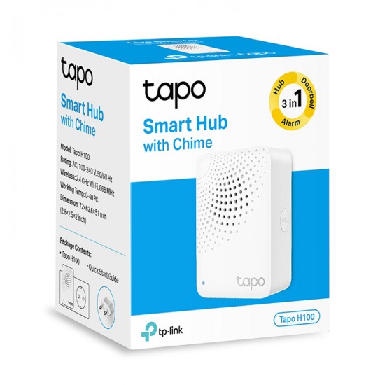 TP-LINK Smart Hub Tapo H100 με κουδούνισμα, Wi-Fi, 868MHz, Ver 1.0
