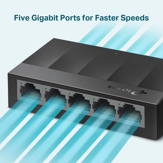 TP-LINK desktop switch LiteWave LS1005G, 5-port 10/100/1000Mbps, Ver 5.40