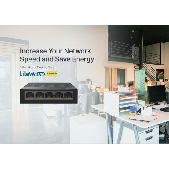 TP-LINK desktop switch LiteWave LS1005G, 5-port 10/100/1000Mbps, Ver 5.40